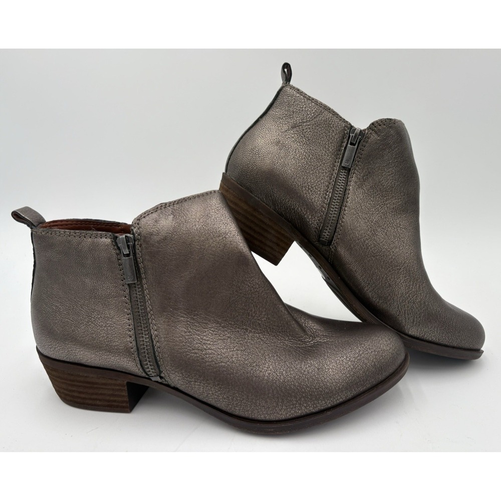 Lucky Brand Size 10 Basel Ankle Boots Booties Shoes Women's Brown Suede Zip EUC